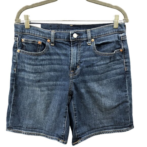GAP Mid Rise 5'' Jean Shorts Womens Size 28 / 6T Tall Blue Modest - Picture 1 of 7